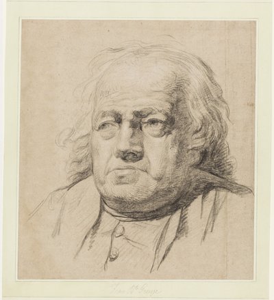 Half-Length Portrait of an Old Man by Jean-Baptiste Greuze