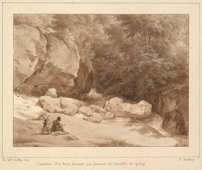 Junction of the Two Torrents Forming the Cascade of Grésy by Jean-Baptiste Isabey