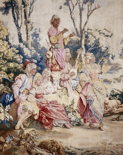 The Outdoor Banquet, Curtain Russian Games (detail) by Jean-Baptiste Le Prince