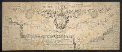 Map of the Canal de Languedoc, connecting the Atlantic Ocean to the Mediterranean Sea, Dedicated and Presented to M.GRS Estates of Languedoc by Jean Baptiste Nolin