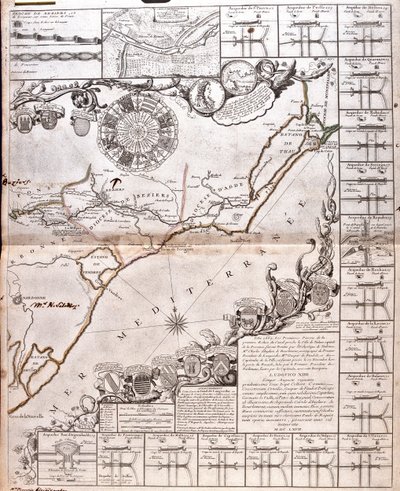 Project for the construction of a channel of communication between the Atlantic ocean and the Mediterranean sea, inclusive part approximately between Capestang and Étang de Thau; in the regions of Languedoc-Roussillon, France by Jean-Baptiste Nolin