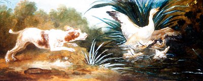A Landscape with a Dog chasing Ducks by Jean Baptiste Oudry