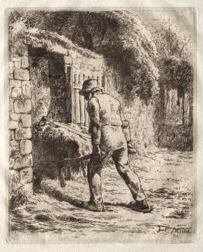 Peasant with a Wheelbarrow by Jean-Francois Millet