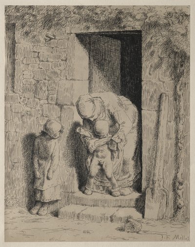 The Maternal Precaution by Jean-Francois Millet
