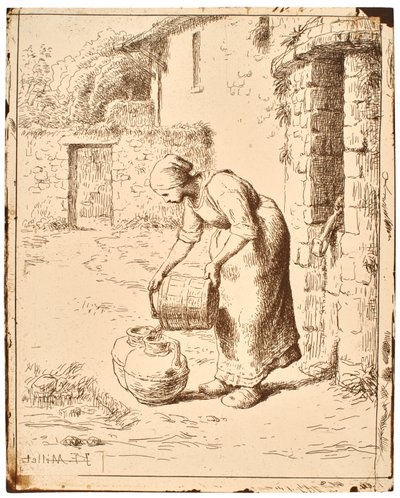 Woman Emptying a Bucket by Jean-Francois Millet