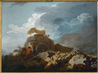 Thunderstorm, or the cart stuck in the mud by Jean-Honore Fragonard