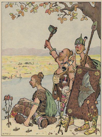 The Germans looking towards Alsace from the far bank of the Rhine by Jean Jacques Waltz