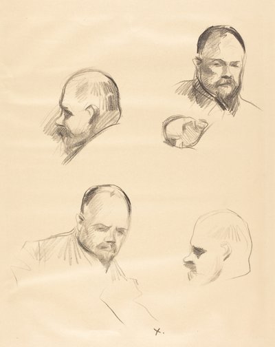 Ambroise Vollard, four sketches by Jean-Louis Forain
