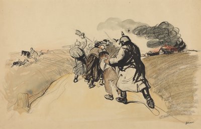 German Raid on a Village by Jean-Louis Forain