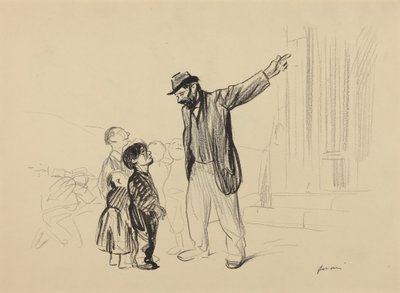 a) The Church of Their Fathers (recto); b) Man with Cigarette (verso) by Jean-Louis Forain