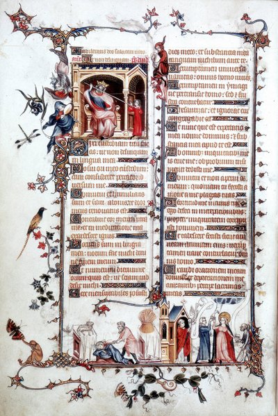 David before Saul, from the Belleville Breviary by Jean (studio of) Pucelle