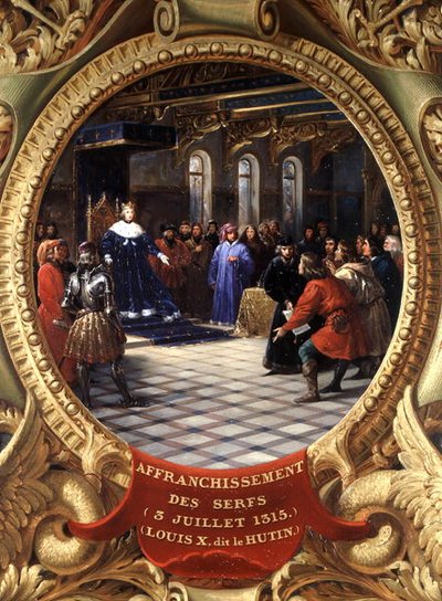 Louis X the Stubborn, King of Navarre, Enfranchising the Serfs, 3rd July 1315 by Jean Alaux