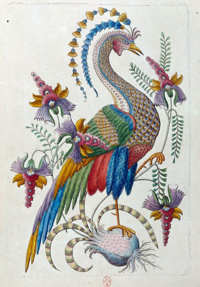 Fantastic bird. Drawing from a Chinese vase by Jean Antoine Fraisse