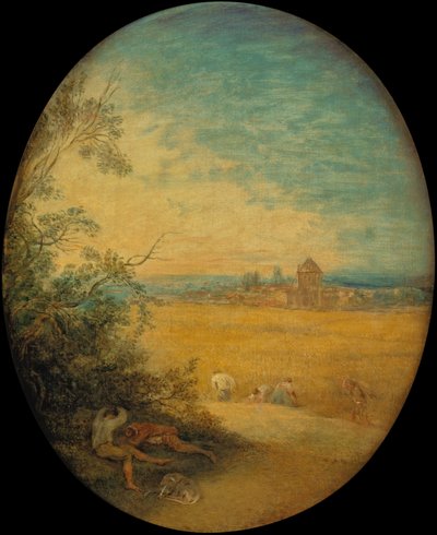 Haymakers in a Field, Summer by Jean Antoine Watteau
