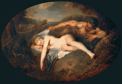 Nymph and Satyr Jupiter and Antiope by Jean Antoine Watteau