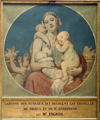 Design for the Stained Glasses of the Chapel of St Ferdinand in Paris by Jean Auguste Dominique Ingres