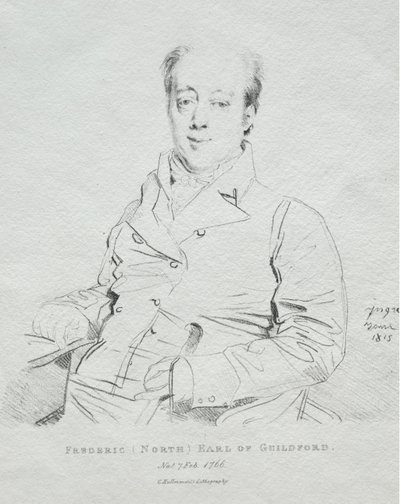 Frederic 5th Earl of Guilford, 1815 by Jean Auguste Dominique Ingres