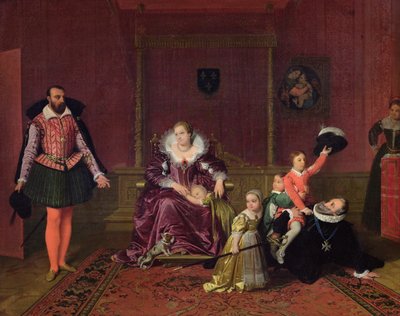 Henri IV King of France and Navarre Playing with His Children as the Ambassador of Spain Makes His Entrance by Jean Auguste Dominique Ingres