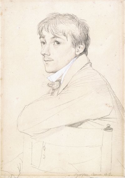 Jean-Louis Provost, Seated and Resting His Left Arm on the Back of a Chair, 1813 by Jean Auguste Dominique Ingres