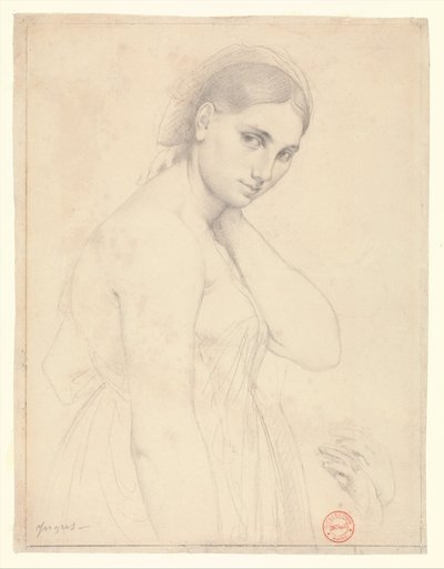 Study for "Raphael and the Fornarina" by Jean Auguste Dominique Ingres