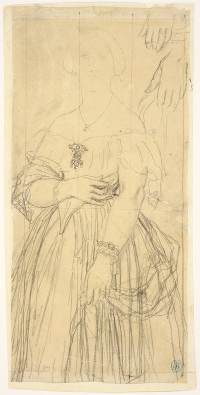 Study for the Dress and the Hands of Madame Moitessier by Jean Auguste Dominique Ingres