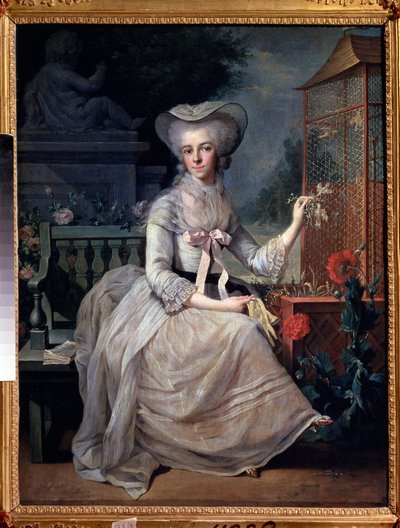 Young Lady at a Cage by Jean Baptiste Charpentier
