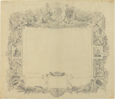 Design for a Border with a Portrait of Baron Cuvier by Jean Baptiste Arnout