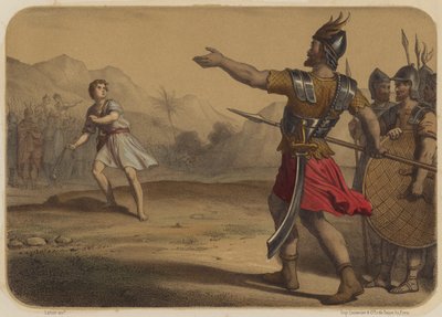 Goliath Challenges David by Jean Baptiste Auguste Leloir