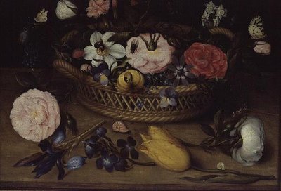 Basket with Flowers by Jean Baptiste Bosschaert