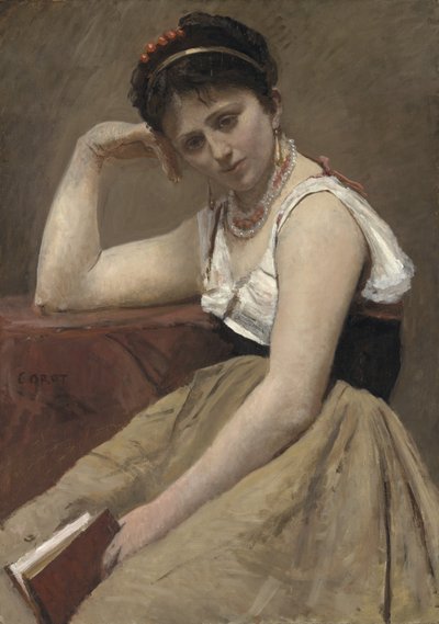 Interrupted Reading by Jean Baptiste Camille Corot
