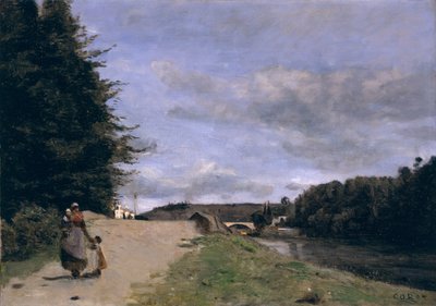 Landscape with Mother and Children by Jean Baptiste Camille Corot