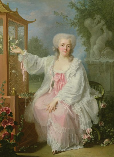 Portrait of a Lady by a Pagoda by Jean Baptiste Charpentier