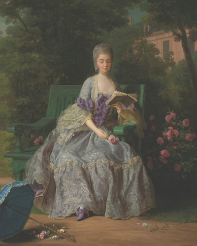 Portrait of Marie Thérèse Louise of Savoy, Princesse de Lamballe (1749-1792), seated full-length, in a lilac dress by Jean Baptiste Charpentier the Elder