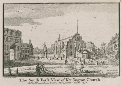 The South East View of Kensington Church by Jean Baptiste Claude Chatelain