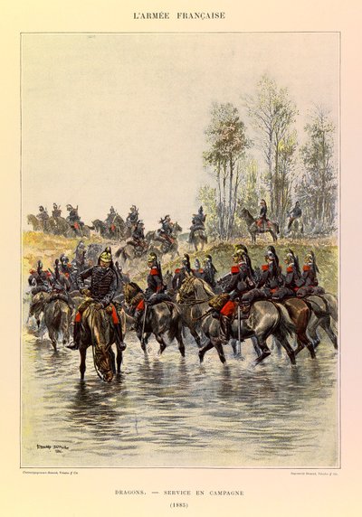 Types and Uniforms of the French Army: Dragons; Field Service in 1885, Private Collection by Jean Baptiste Edouard Detaille