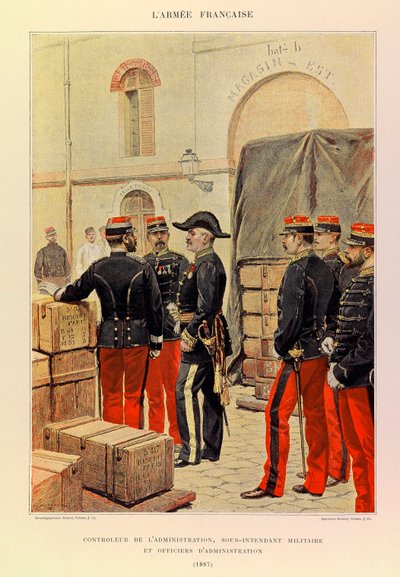 Types and Uniforms of the French Armee of Captain Jules Richard, illustrated by Edouard Detaille: Controller of Administration, Deputy Military Intendant, and Administrative Officers in 1887 by Jean Baptiste Edouard Detaille