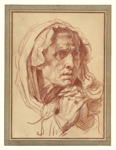 Study of the Head of an Old Woman by Jean Baptiste Greuze