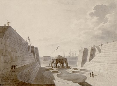 Dry Dock at Cherbourg, July 1813 by Jean Baptiste Isabey