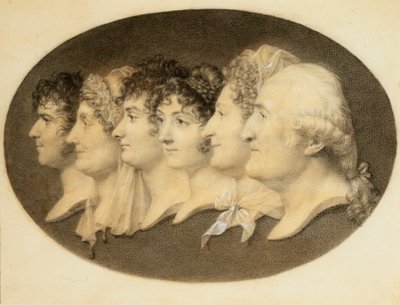 Profile Portrait of Augustin and His Family by Jean Baptiste Jacques Augustin
