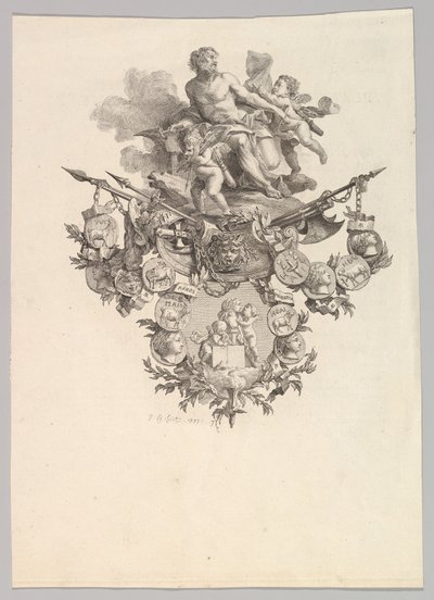 Vignette with Hephaestus and Putti by Jean Baptiste Marie Huet