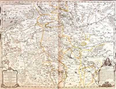 Map of the Area of Nancy (France) by Jean Baptiste Nolin