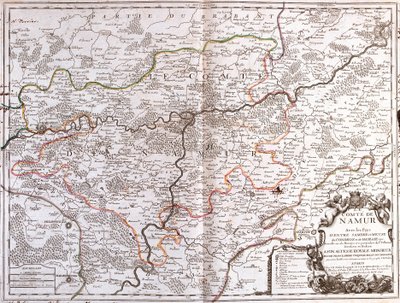 Map of the Province of Namur (Belgium) (engraving) by Jean Baptiste Nolin