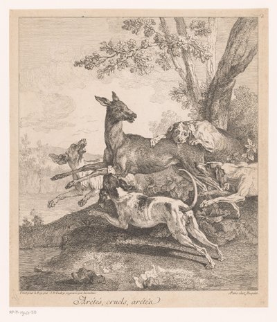 Deer Attacked by Hunting Dogs by Jean Baptiste Oudry