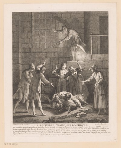 Man Falls on Top of a Goat by Jean Baptiste Oudry