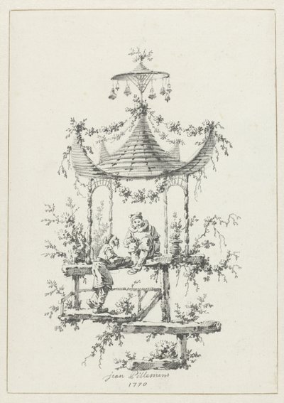 Ornamental Composition in Chinoiserie Style by Jean Baptiste Pillement
