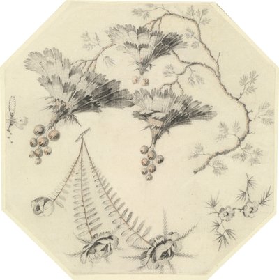Pagoda Flowers and Roses by Jean Baptiste Pillement