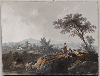 Shepherds in a Landscape by Jean Baptiste Pillement