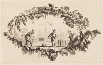 Three Figures Playing with a Ball, from "Recueil de Plusieurs Jeux d