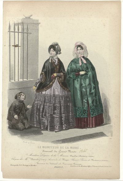 Le Moniteur de la Mode, 1845, No. 95: Manteau & Caprice de la Maison by Jean Baptiste Reville