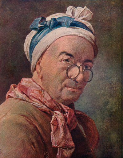Self portrait in spectacles by Jean Baptiste Simeon Chardin
